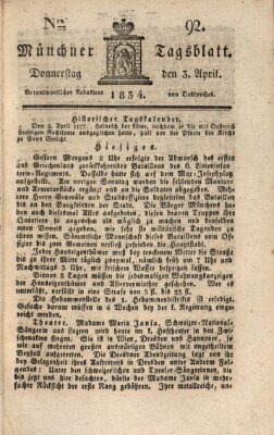 Münchener Tagblatt Donnerstag 3. April 1834
