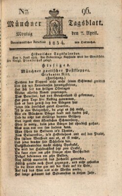 Münchener Tagblatt Montag 7. April 1834