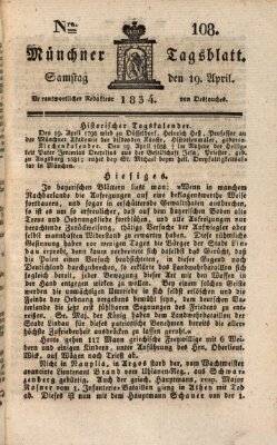Münchener Tagblatt Samstag 19. April 1834