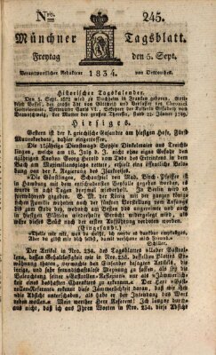 Münchener Tagblatt Freitag 5. September 1834