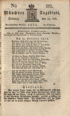 Münchener Tagblatt Sonntag 12. Oktober 1834