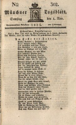 Münchener Tagblatt Samstag 1. November 1834
