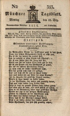 Münchener Tagblatt Montag 22. Dezember 1834