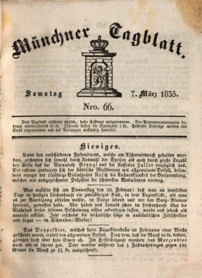 Münchener Tagblatt Samstag 7. März 1835