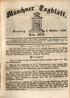 Münchener Tagblatt Sonntag 4. Oktober 1835