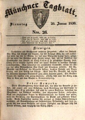 Münchener Tagblatt Dienstag 26. Januar 1836