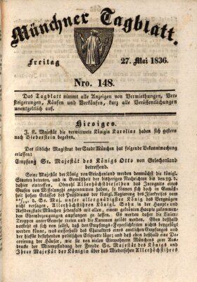 Münchener Tagblatt Freitag 27. Mai 1836