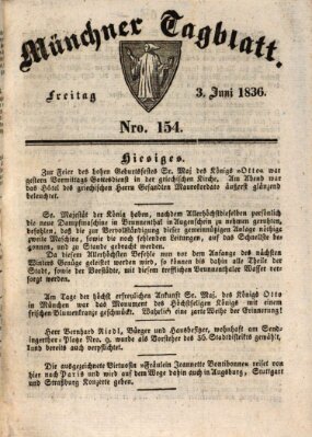 Münchener Tagblatt Freitag 3. Juni 1836
