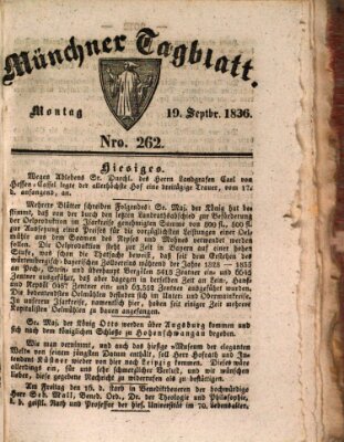 Münchener Tagblatt Montag 19. September 1836