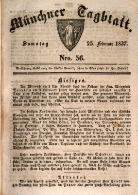 Münchener Tagblatt Samstag 25. Februar 1837