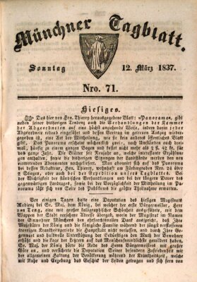 Münchener Tagblatt Sonntag 12. März 1837