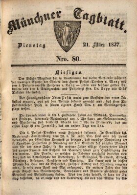 Münchener Tagblatt Dienstag 21. März 1837