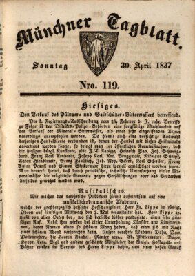 Münchener Tagblatt Sonntag 30. April 1837
