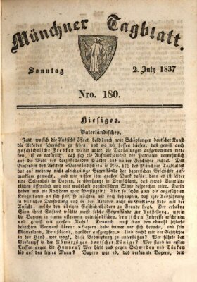 Münchener Tagblatt Sonntag 2. Juli 1837
