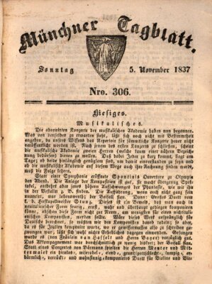 Münchener Tagblatt Sonntag 5. November 1837