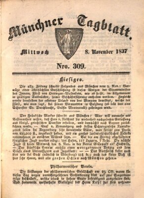 Münchener Tagblatt Mittwoch 8. November 1837