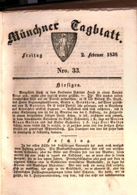 Münchener Tagblatt Freitag 2. Februar 1838