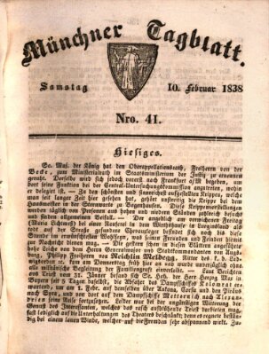 Münchener Tagblatt Samstag 10. Februar 1838