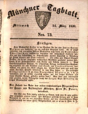 Münchener Tagblatt Mittwoch 14. März 1838