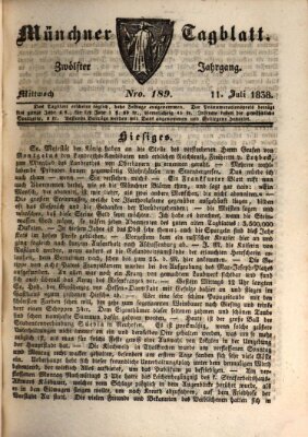 Münchener Tagblatt Mittwoch 11. Juli 1838
