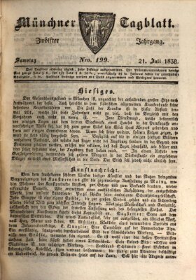 Münchener Tagblatt Samstag 21. Juli 1838