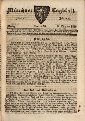 Münchener Tagblatt Montag 8. Oktober 1838