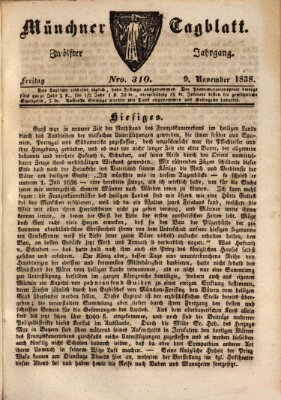 Münchener Tagblatt Freitag 9. November 1838