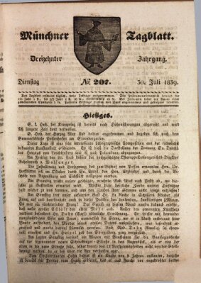 Münchener Tagblatt Dienstag 30. Juli 1839
