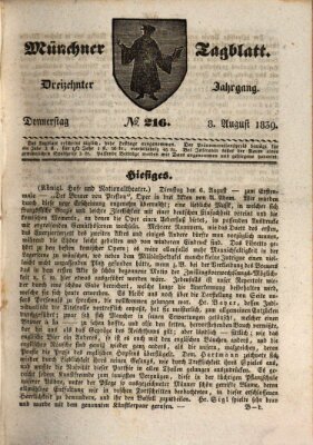 Münchener Tagblatt Donnerstag 8. August 1839