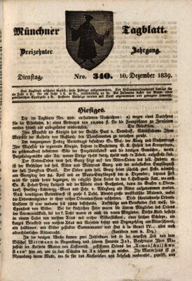 Münchener Tagblatt Dienstag 10. Dezember 1839