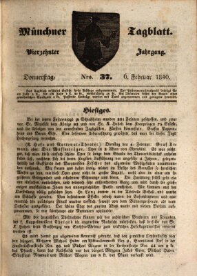 Münchener Tagblatt Donnerstag 6. Februar 1840