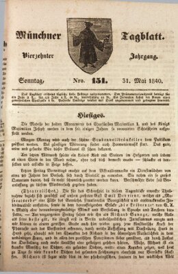 Münchener Tagblatt Sonntag 31. Mai 1840