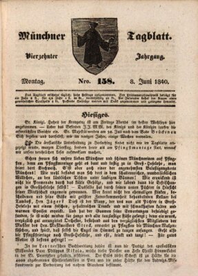 Münchener Tagblatt Montag 8. Juni 1840