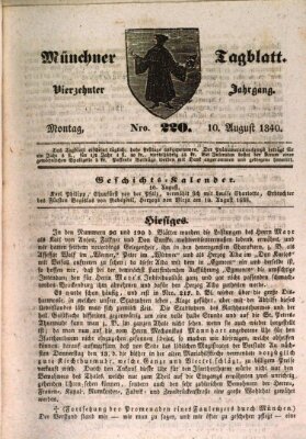 Münchener Tagblatt Montag 10. August 1840