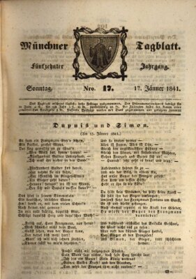 Münchener Tagblatt Sonntag 17. Januar 1841