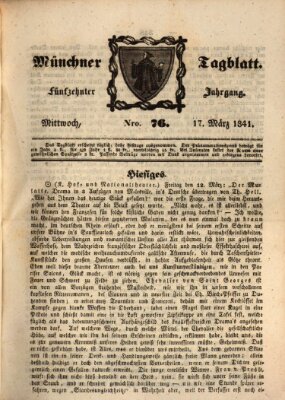 Münchener Tagblatt Mittwoch 17. März 1841