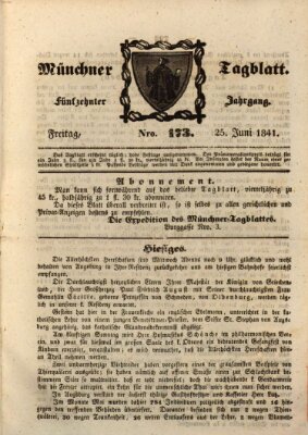 Münchener Tagblatt Freitag 25. Juni 1841