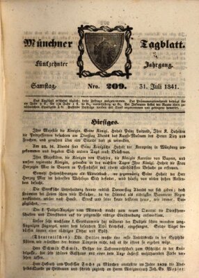 Münchener Tagblatt Samstag 31. Juli 1841