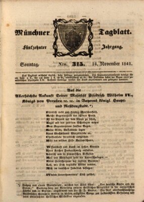 Münchener Tagblatt Sonntag 14. November 1841