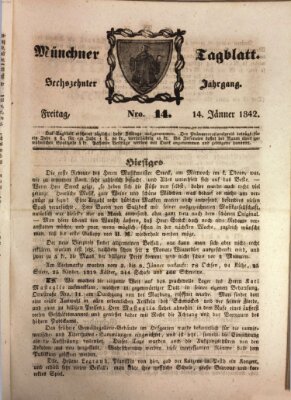 Münchener Tagblatt Freitag 14. Januar 1842