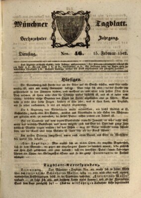 Münchener Tagblatt Dienstag 15. Februar 1842