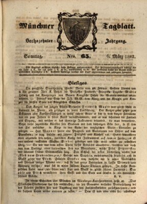 Münchener Tagblatt Sonntag 6. März 1842