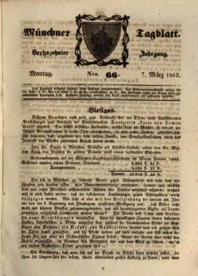 Münchener Tagblatt Montag 7. März 1842