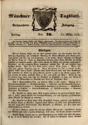 Münchener Tagblatt Freitag 11. März 1842