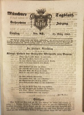 Münchener Tagblatt Dienstag 29. März 1842