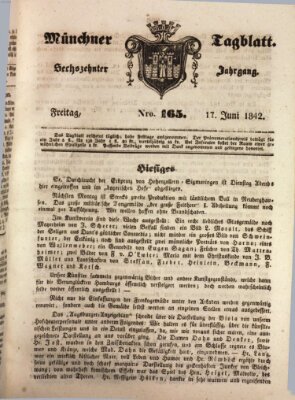 Münchener Tagblatt Freitag 17. Juni 1842
