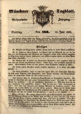 Münchener Tagblatt Samstag 18. Juni 1842