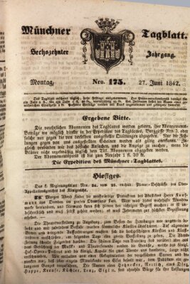 Münchener Tagblatt Montag 27. Juni 1842