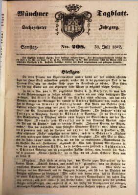 Münchener Tagblatt Samstag 30. Juli 1842