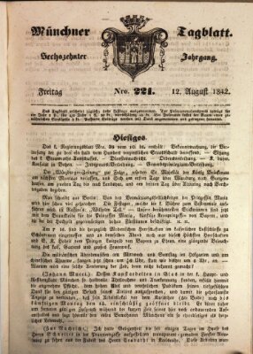Münchener Tagblatt Freitag 12. August 1842
